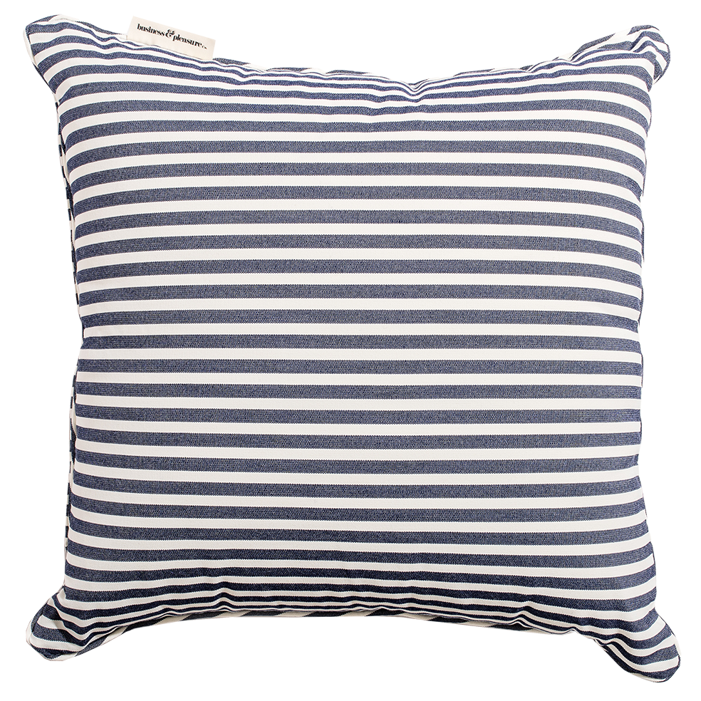 Outdoor Laurens navy striped scatter cushion 46cm square