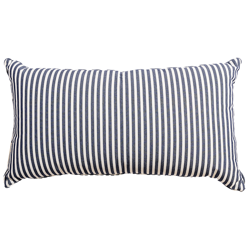 Outdoor Laurens rect navy striped cushion 70cm