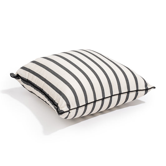 Outdoor Monaco black striped scatter cushion 46cm square