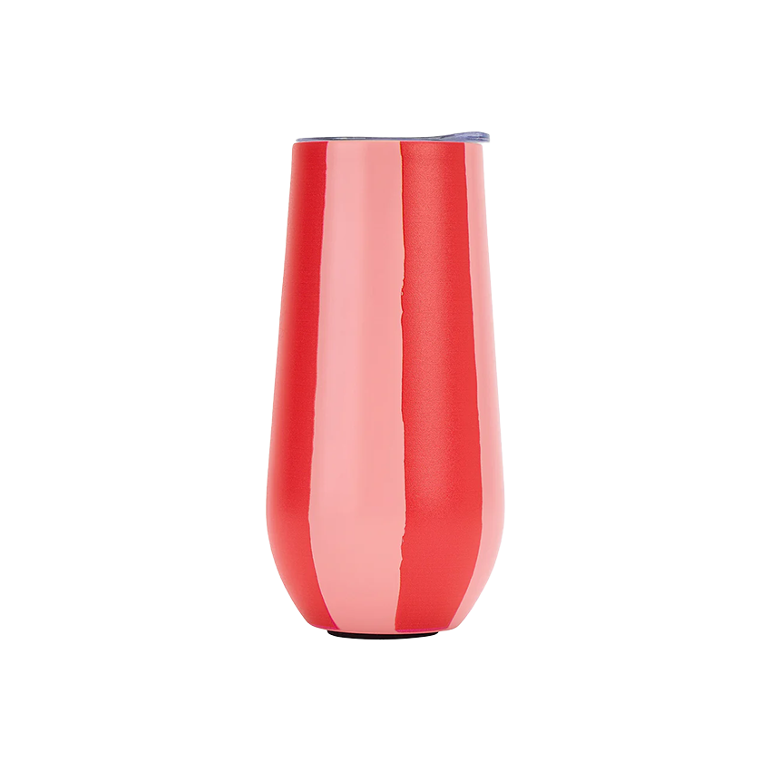 Outdoor double walled champagne tumbler red & pink 175ml