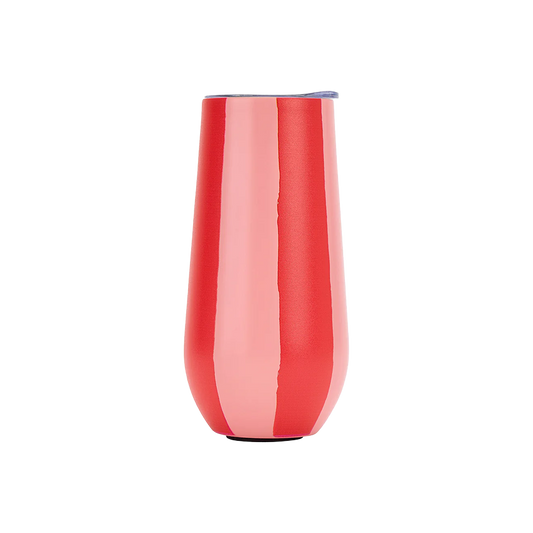 Outdoor double walled champagne tumbler red & pink 175ml