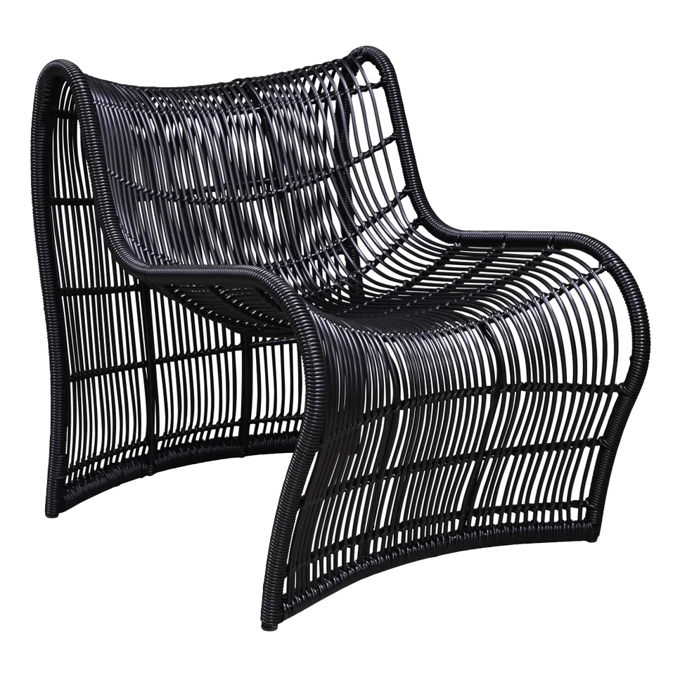 Outdoor wave chair straight weave black