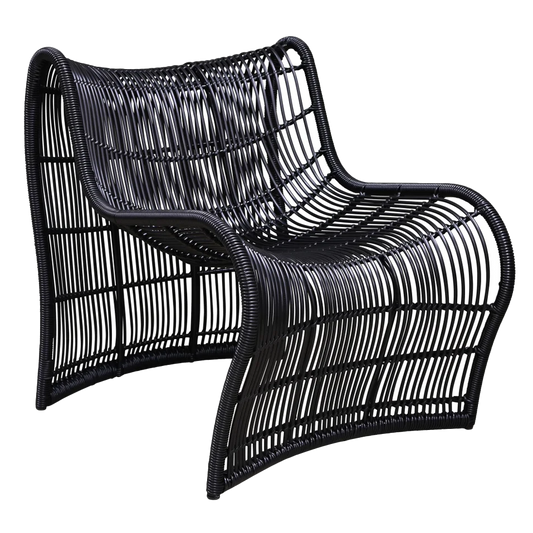 Outdoor wave chair straight weave black