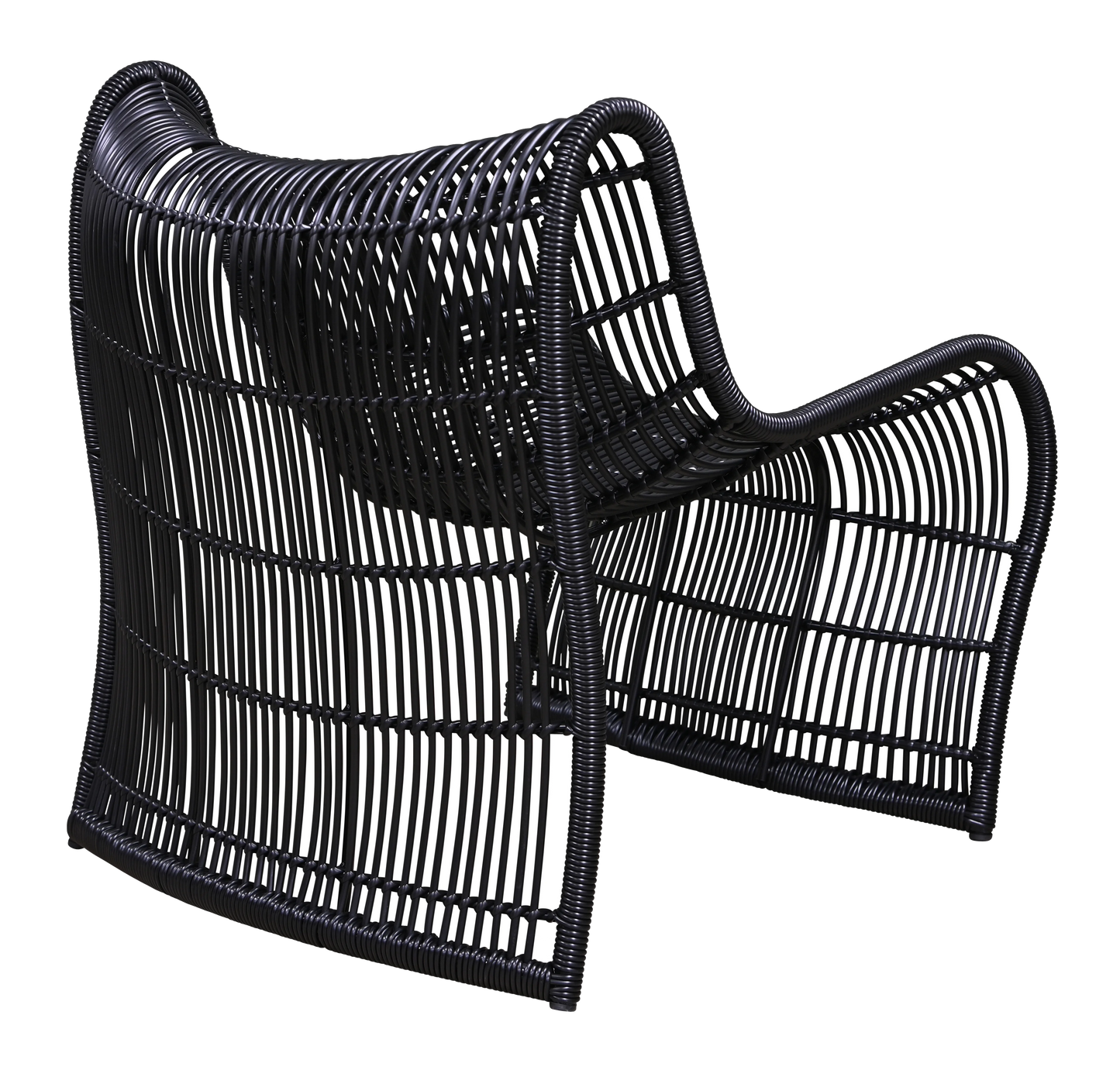 Outdoor wave chair straight weave black