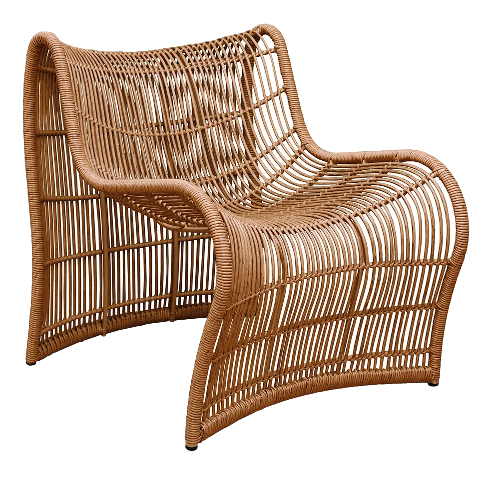 Outdoor wave chair straight weave dark natural