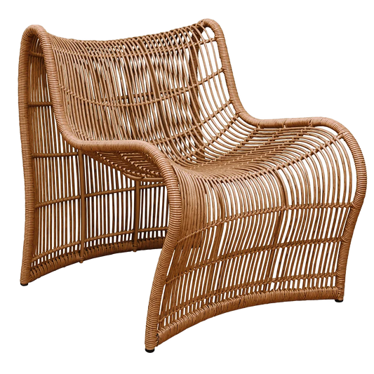 Outdoor wave chair straight weave dark natural