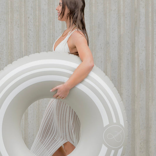 Oversized striped pool float clay 130cm