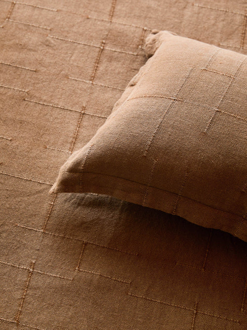 Palermo French linen cushion cover 65 x 40cm caramel