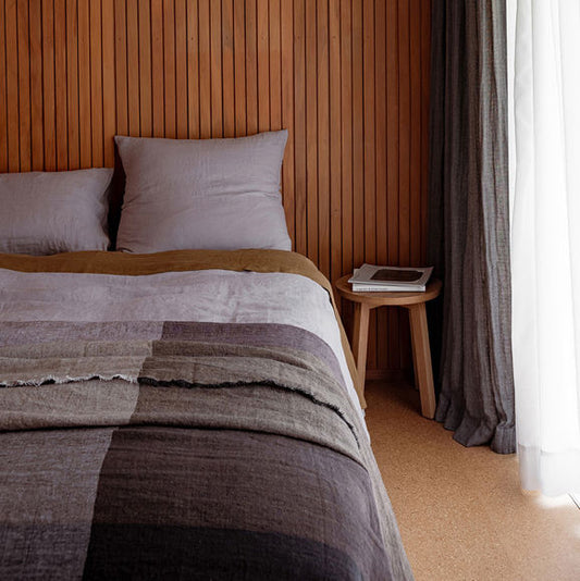 Linen duvet cover pansy