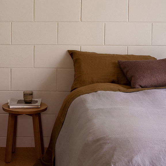 Linen duvet cover pansy