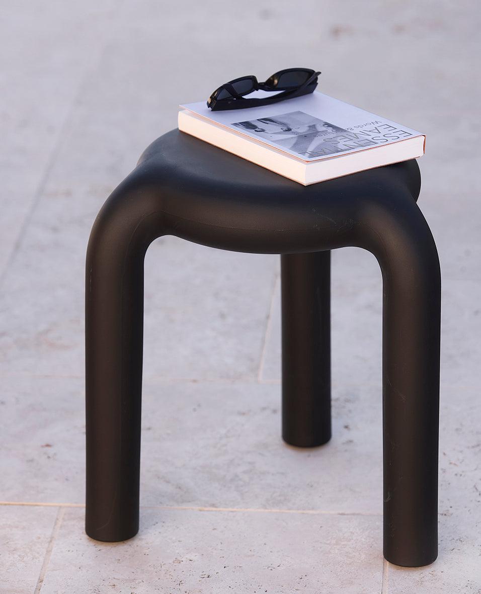 Piccolo lightweight indoor outdoor stool black