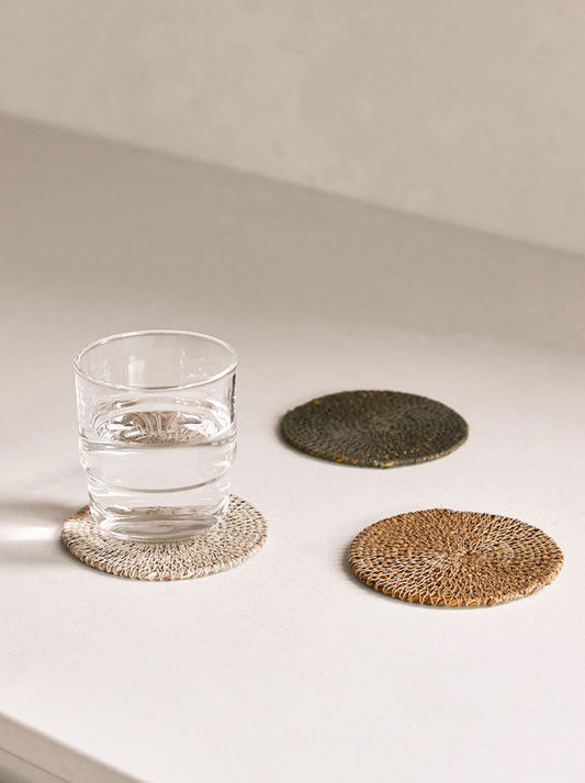 Pinto handwoven coasters set of 4 earth