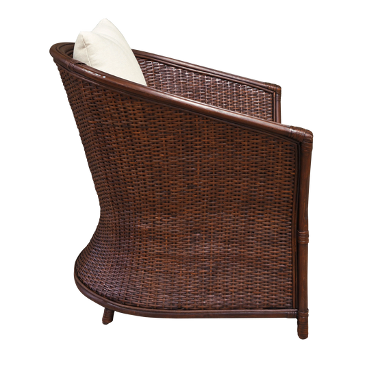 Plantation dark rattan armchair