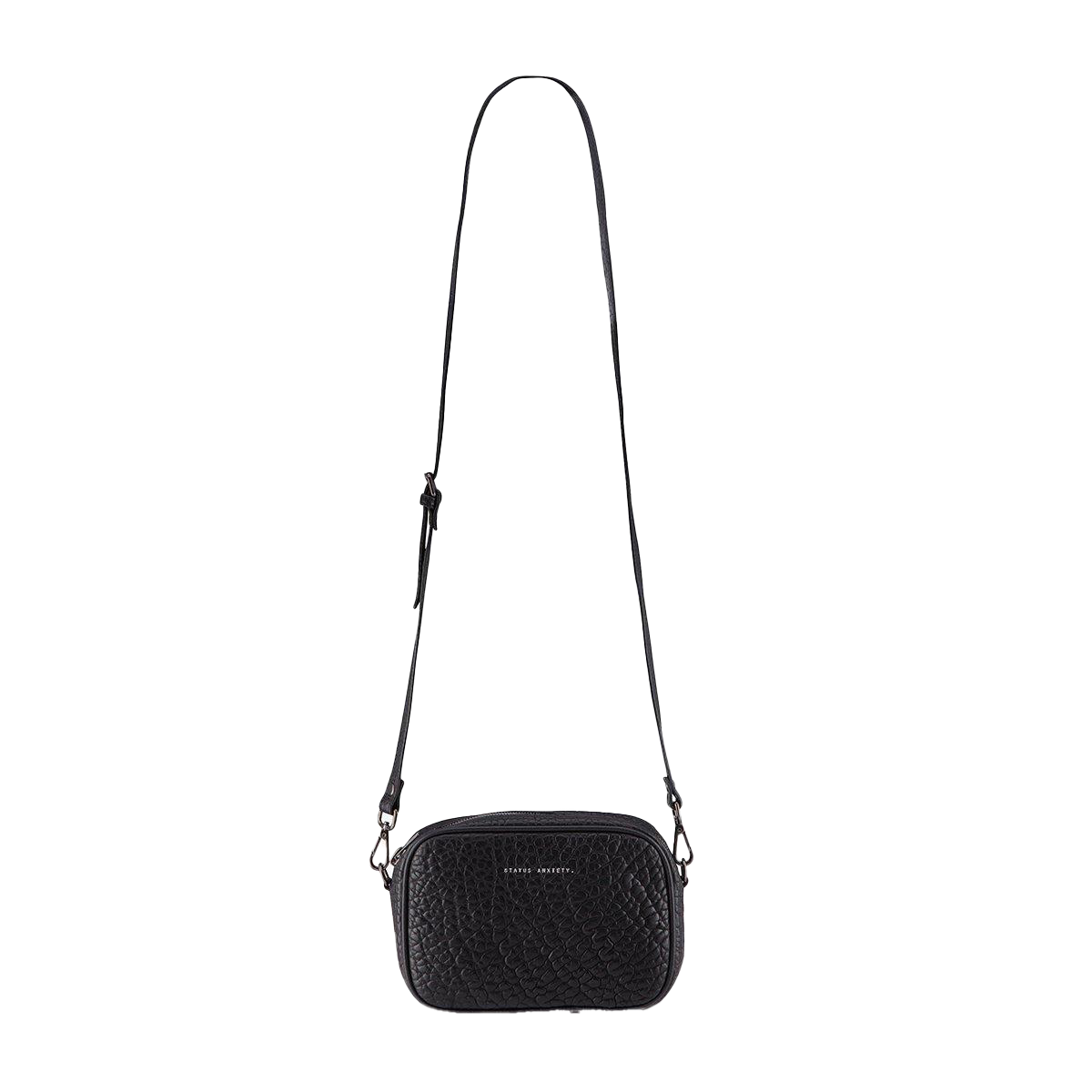 Plunder shoulder bag black bubble leather