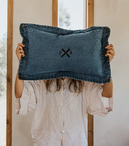 Pony Rider denim cushion cover 35 x 55cm