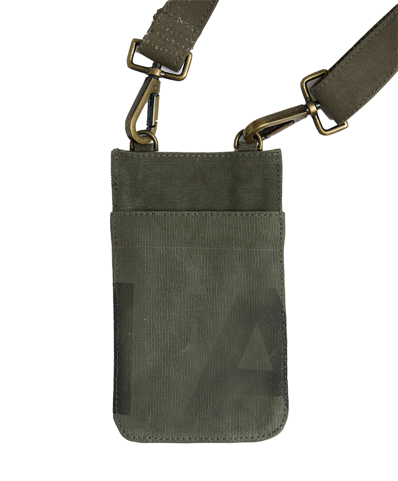 Pony Rider Land of Mates upcycled phone bag khaki