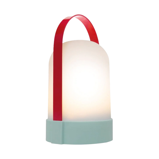 Portable LED lantern with red handle