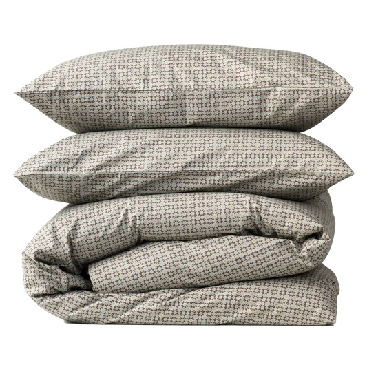 Porto reversible organic cotton duvet cover cocoa & miso