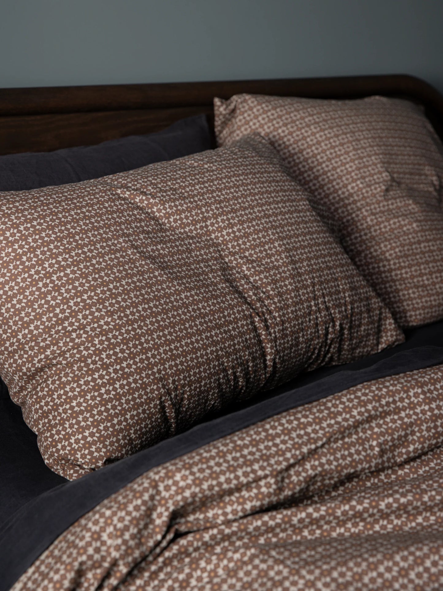 Porto organic cotton pillowcase pair cocoa & miso
