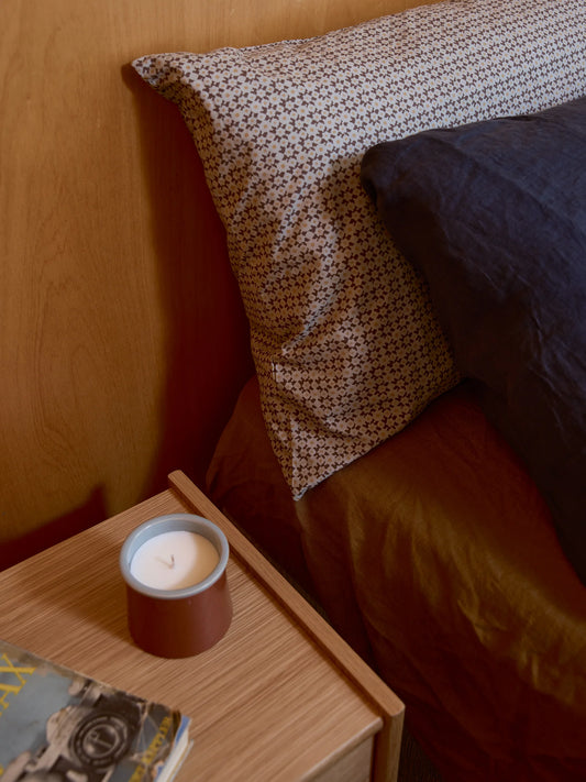 Porto organic cotton pillowcase pair miso & cocoa