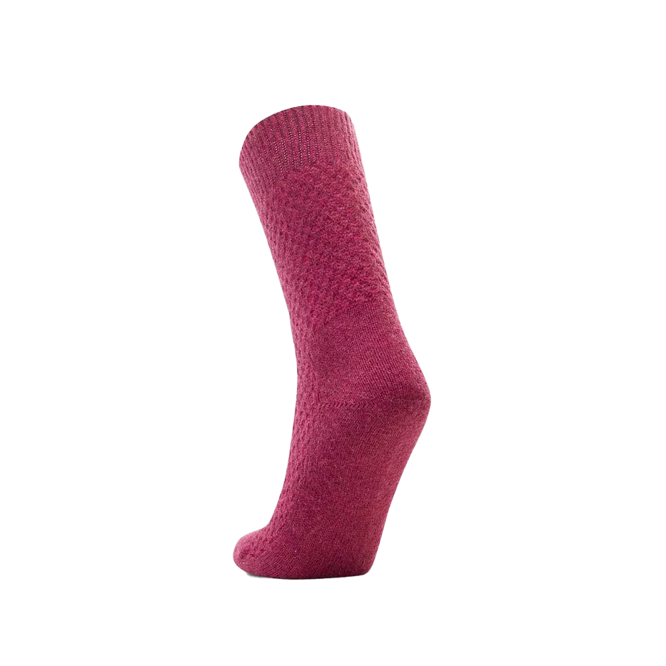 Possum merino honeycomb wool socks fuschia