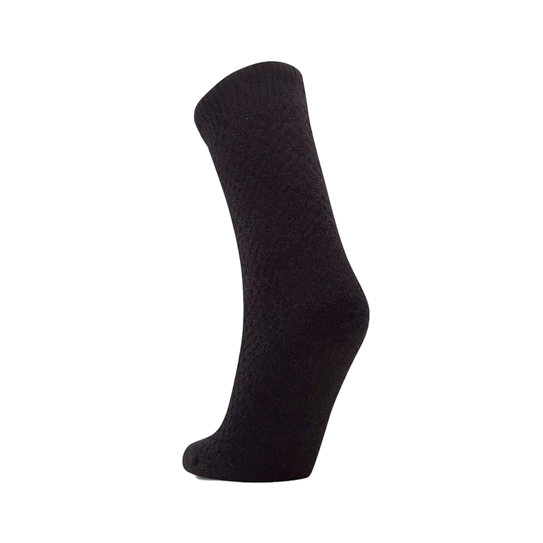 Possum merino honeycomb wool socks black