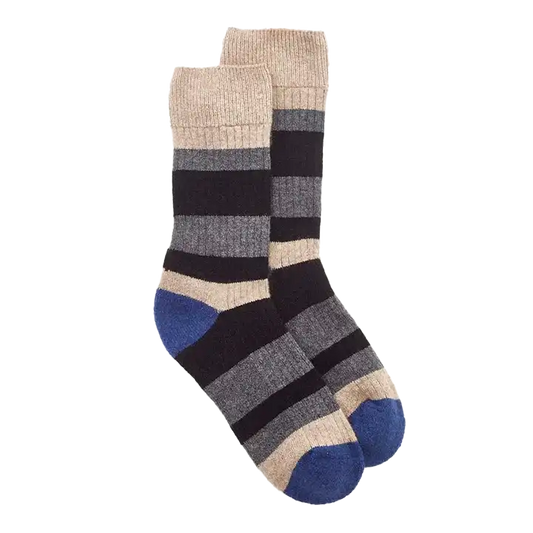 Possum merino wool striped ribbed socks