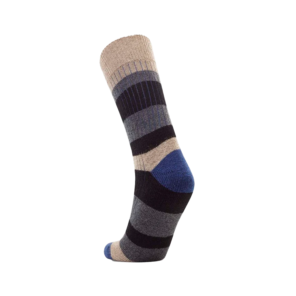 Possum merino wool striped ribbed socks