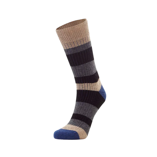Possum merino wool striped ribbed socks