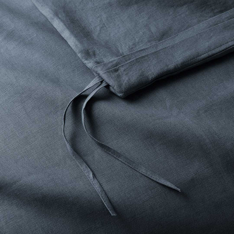 Ravello French flax linen duvet cover denim