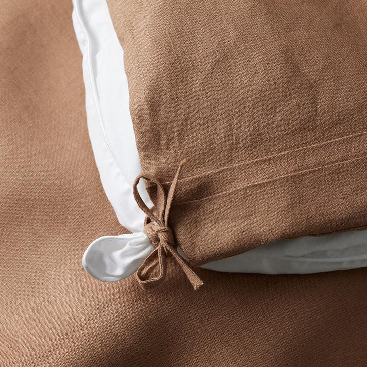 Ravello French flax linen duvet cover biscuit