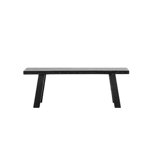 Reclaimed elm wood bench seat 110cm black