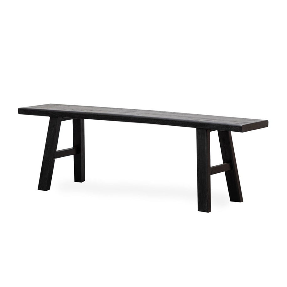 Reclaimed elm wood bench seat 150cm black