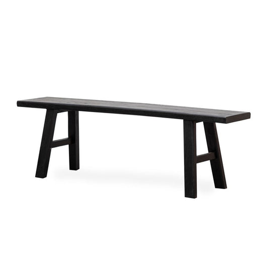 Reclaimed elm wood bench seat 150cm black