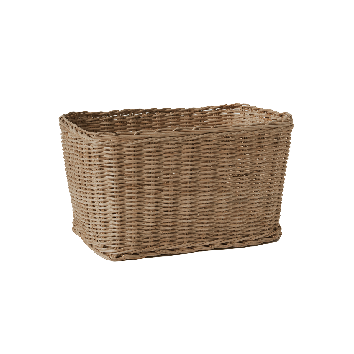 Small rectangle rattan basket brown 31cm