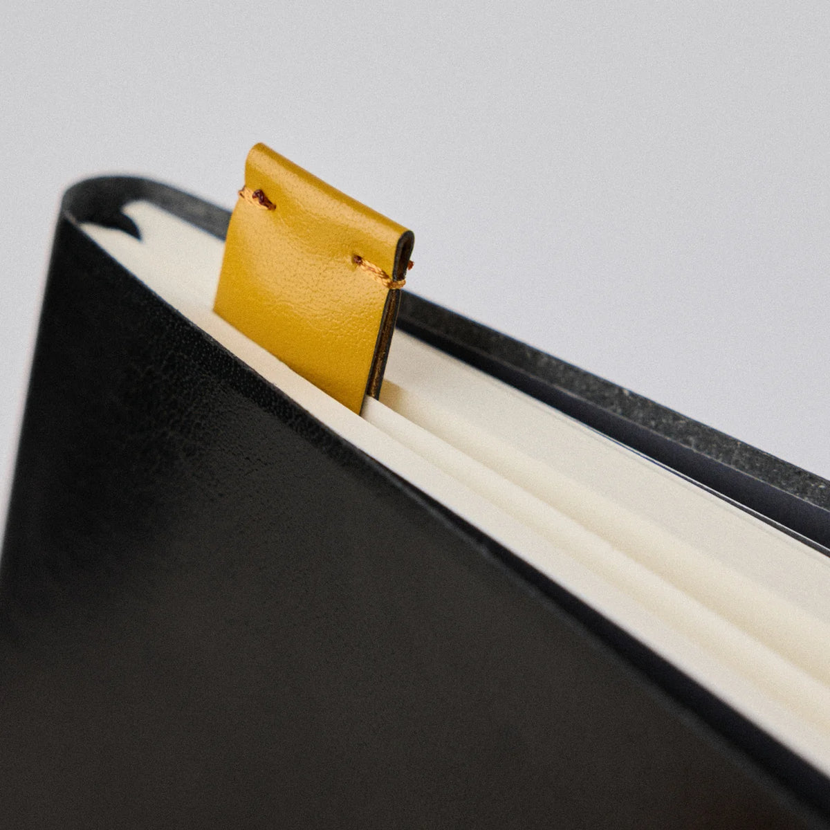 Recycled leather bookmark mustard