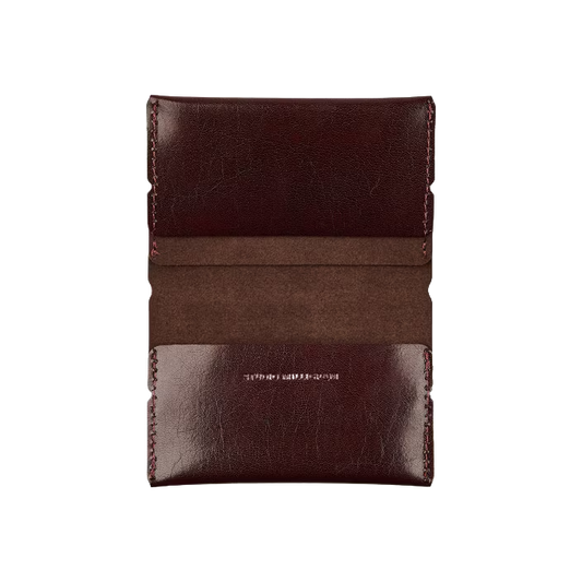 Recycled leather card wallet oxblood