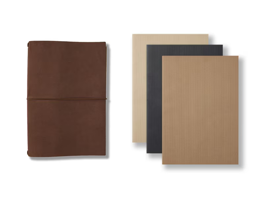Nubuck leather refillable journal A5 chocolate