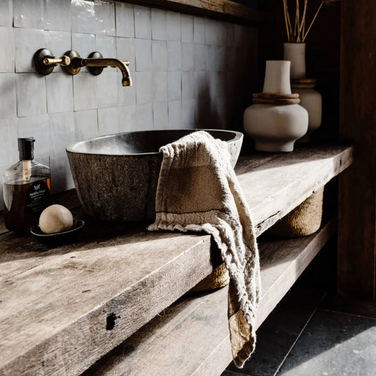 Retreat linen blend hand towel