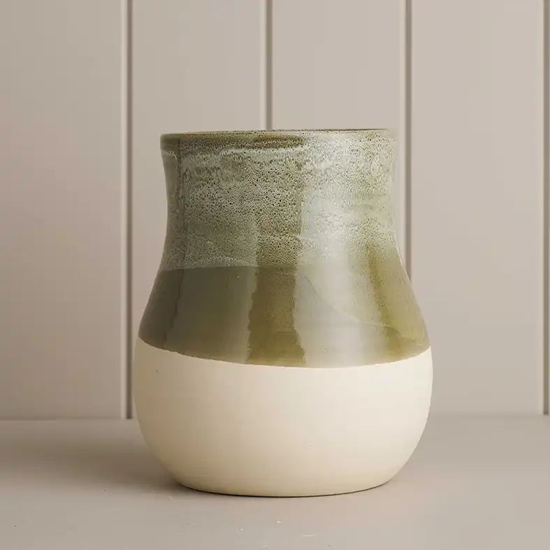 Large botanica vase olive green