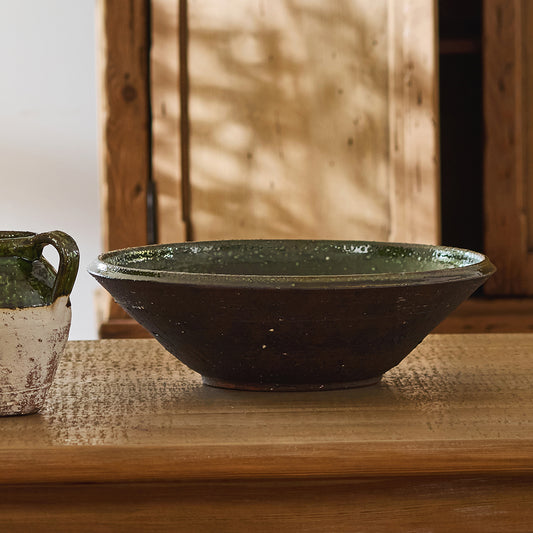 Romano rustic terracotta bowl 39cm olive