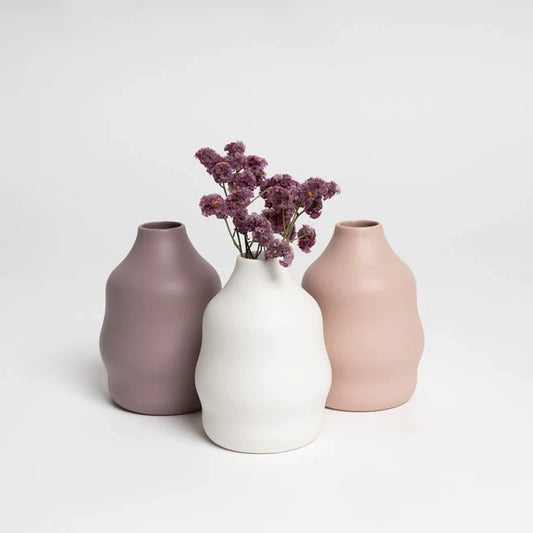 Ceramic rosie vase white