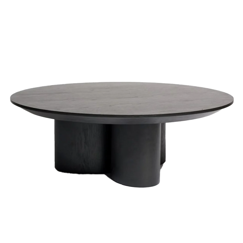 Round coffee table 100cm oak black