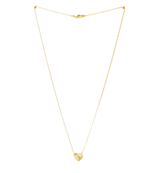 S+G sunburst heart necklace gold