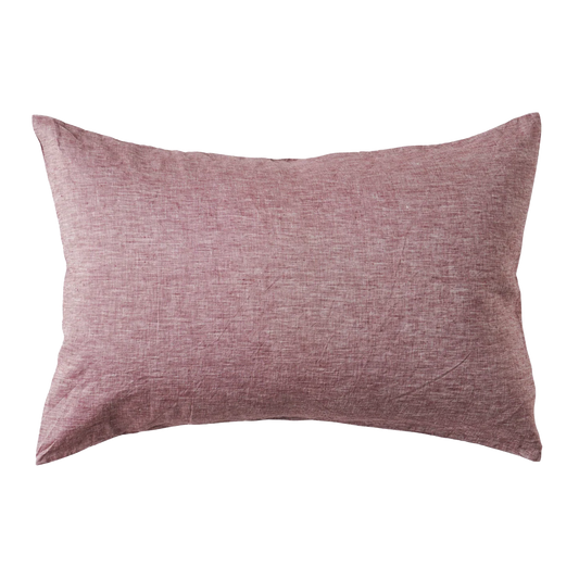 SOW marl linen standard pillowcase set aubergine