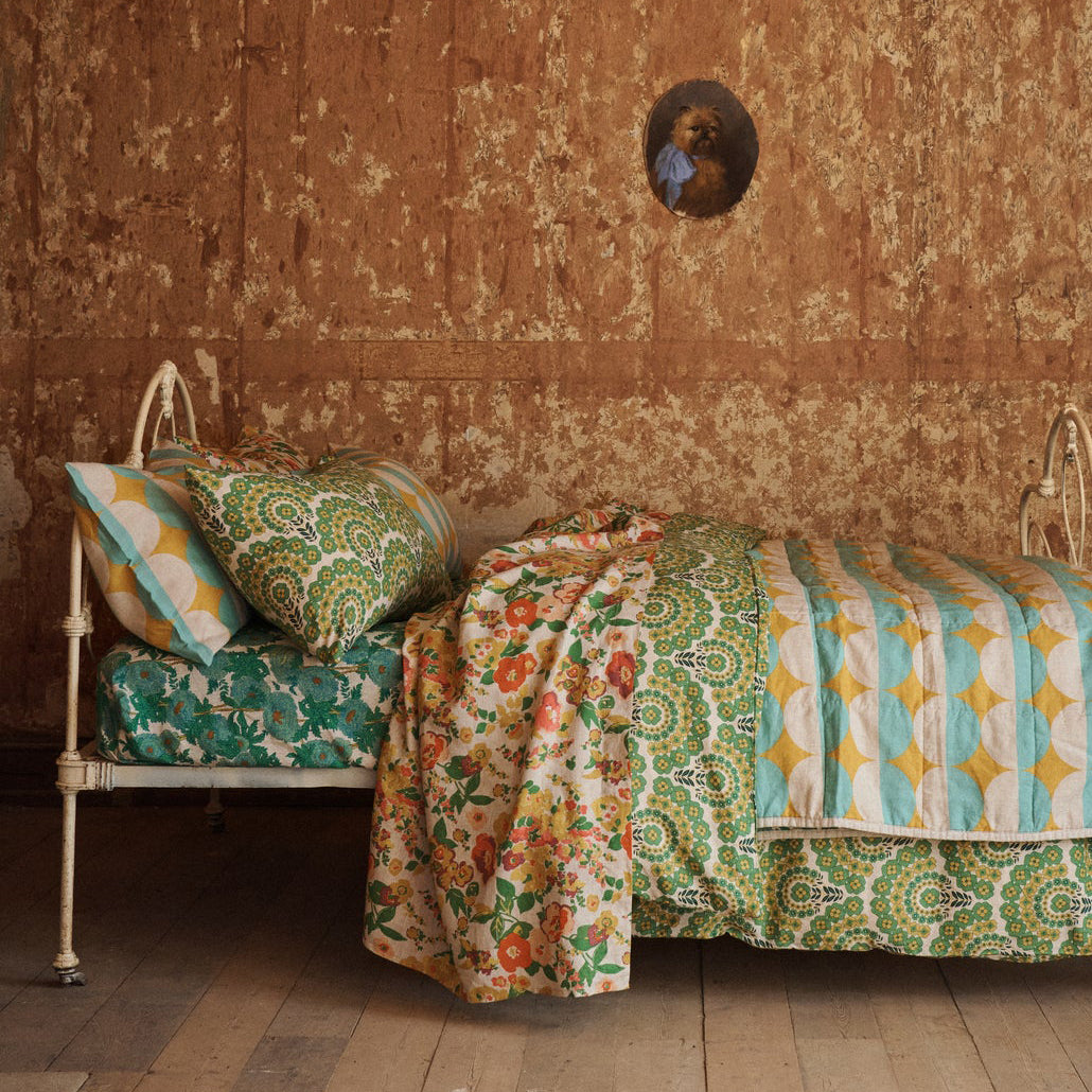 SOW Joan floral linen fitted sheet