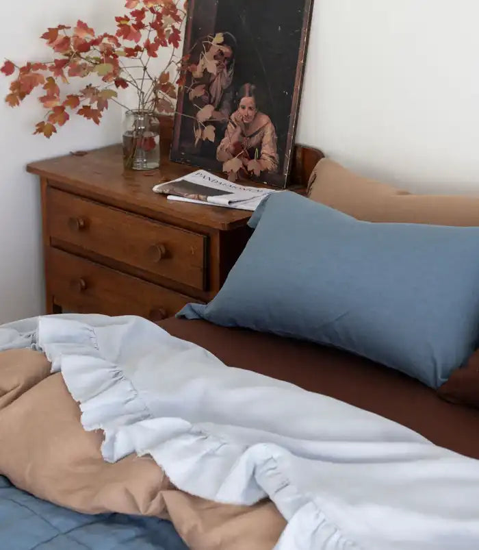 SOW linen fitted sheet chocolate