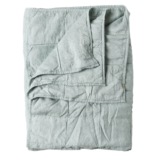 SOW marl linen quilt fog