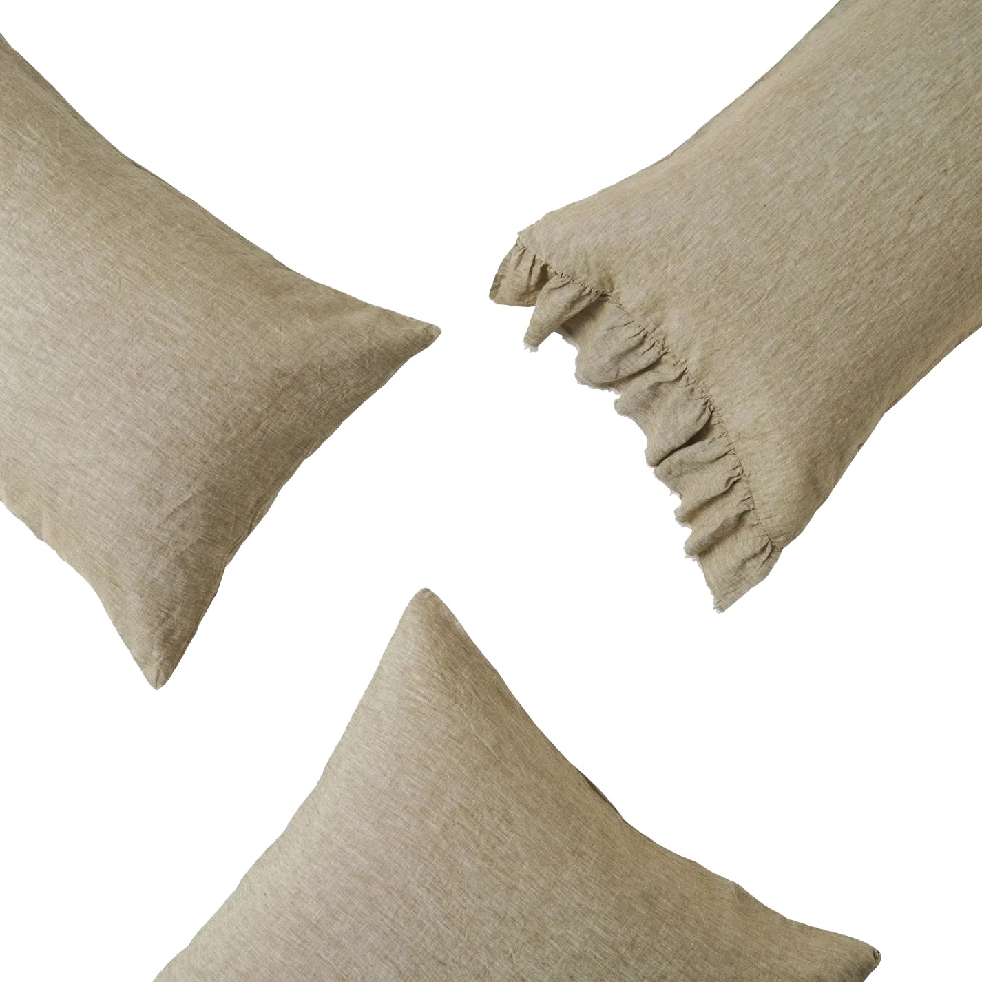 SOW marl linen standard pillowcase set moss