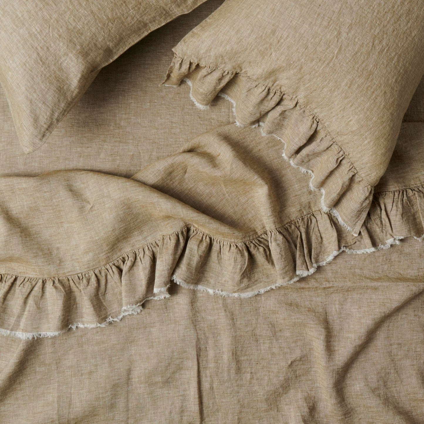 SOW marl linen standard pillowcase set moss